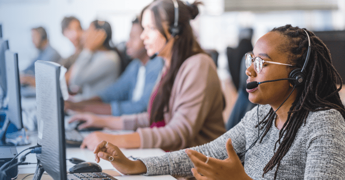 Customer service representatives on the phone