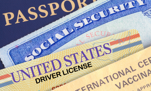Passport, social security, drivers license cards that use uv ink printing 