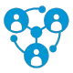 Blue customer engagement icon 