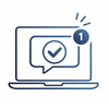 Blue real time approval alerts icon