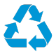 Blue recycle icon