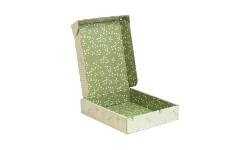 Flowers printed on cardboard box