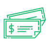 Green money order icon 