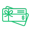 Green loan coupon icon 