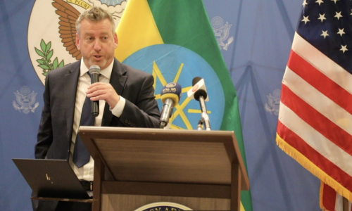 Mark Bond giving presentation in Ethiopia 