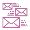 Pink improving mailing efficiencies icon 