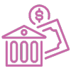 Pink bank icon