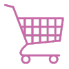 Pink retail cart icon