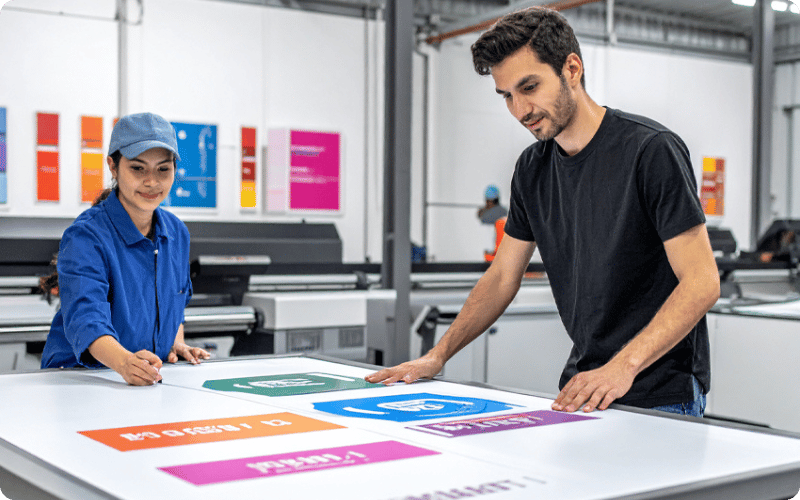 Print workers with large print - rounded corners