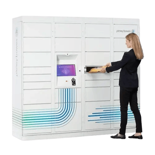 Woman using ParcelPoint smart parcel locker