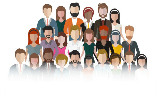 Diverse group of government workers