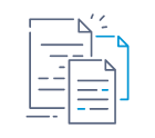 Stacked paper icon with security features