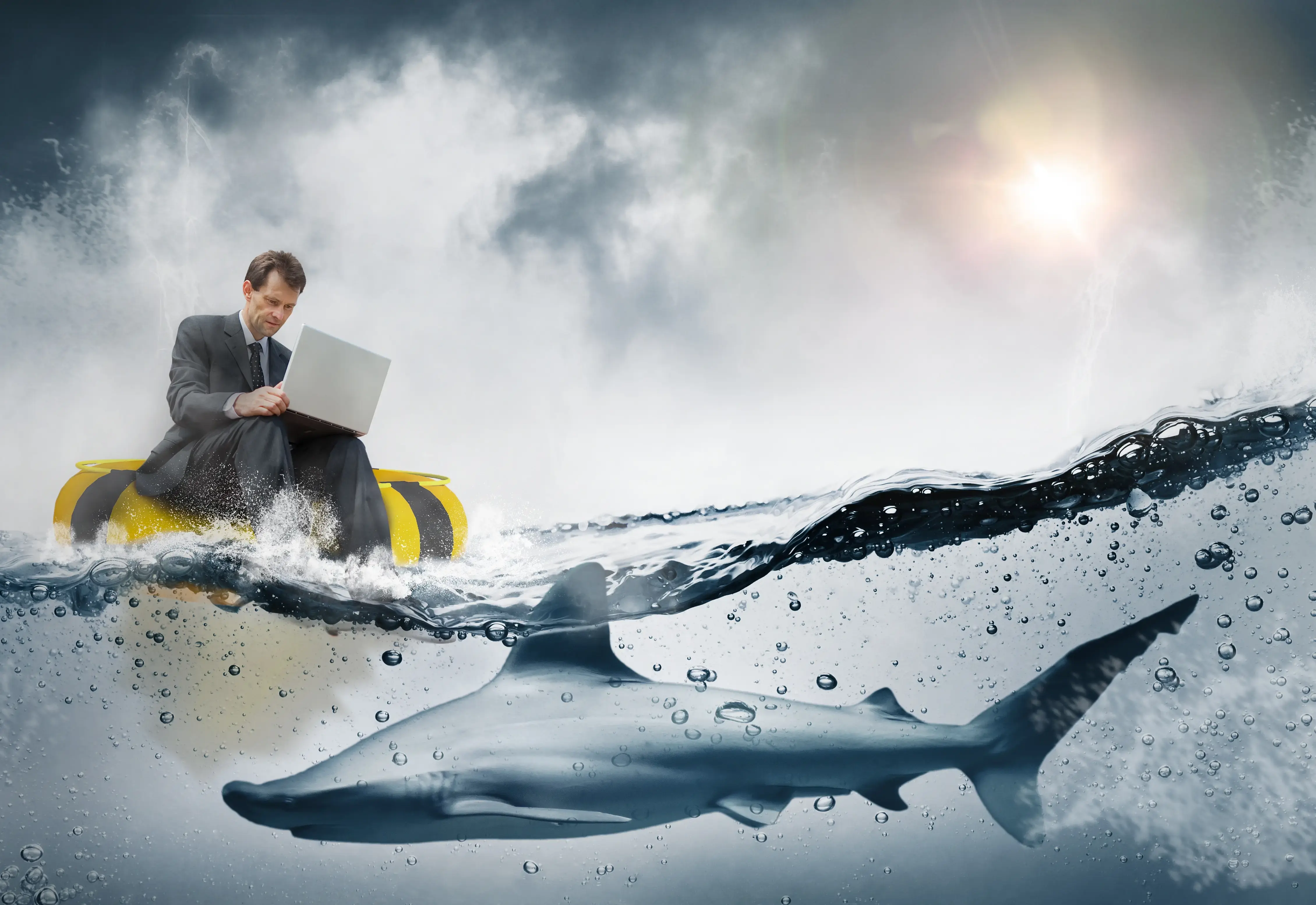 Man with Fish in water